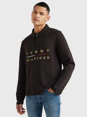 Tommy Hilfiger Icons Mock Turtleneck Relaxed Fit Pulóver Férfi Fekete | TH120XFB