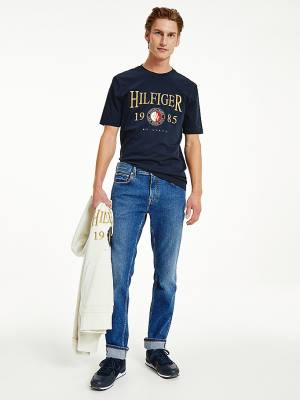 Tommy Hilfiger Icons Relaxed Fit Póló Férfi Kék | TH254XMJ