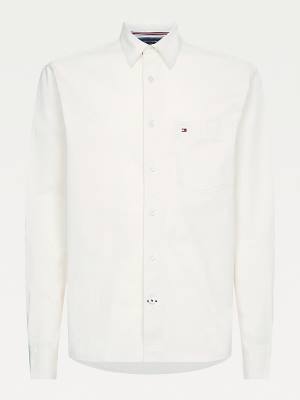 Tommy Hilfiger Könnyű Twill Regular Fit Overshirt Ingek Férfi Fehér | TH875WNZ