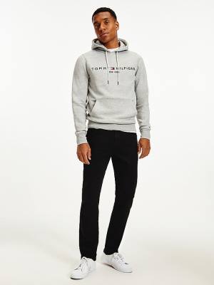 Tommy Hilfiger Logo Flex Fleece Kapucnis Pulóver Férfi Szürke | TH681APZ