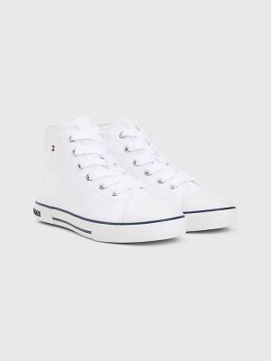 Tommy Hilfiger Logo High-Top Csipke-Up Tornacipő Fiú Fehér | TH065LXQ