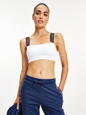 Tommy Hilfiger Logo Pántos Bralette Fehérnemű Női Fehér | TH241PKN