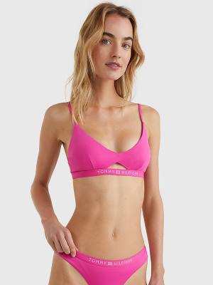 Tommy Hilfiger Logo Waistband Bikini Bralette Fürdőruha Női Rózsaszín | TH381OKR