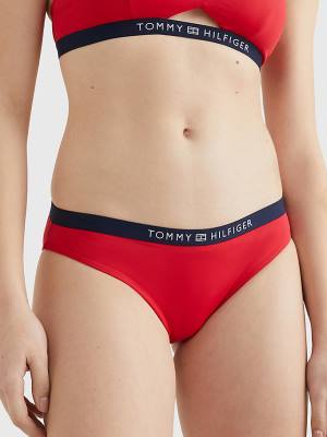 Tommy Hilfiger Logo Waistband Classic Bikini Bottoms Fürdőruha Női Piros | TH860ORP