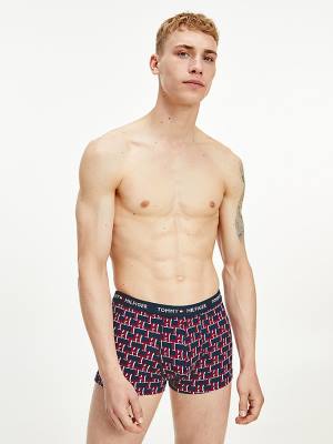 Tommy Hilfiger Logo Waistband Print Trunks Fehérnemű Férfi Bézs | TH120FNT