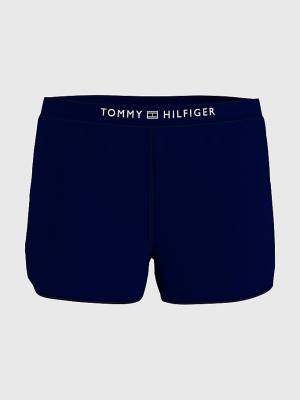 Tommy Hilfiger Logo Waistband Terry Shorts Fürdőruha Női Kék | TH560KYQ