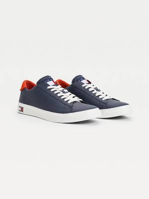 Tommy Hilfiger Low-Top Vulcanised Tornacipő Férfi Kék | TH789JBR