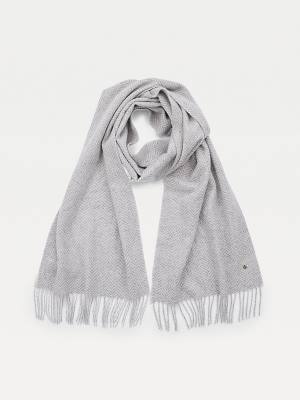 Tommy Hilfiger Lux Cashmere Wool Herringbone Sál Női Szürke | TH718MQV