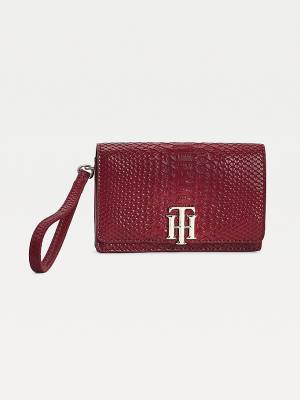 Tommy Hilfiger Medium Monogram Lock Snake Print Pénztárca Női Piros | TH506MPB