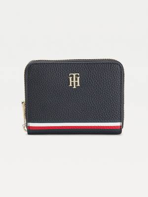 Tommy Hilfiger Medium Signature Zip-Around Pénztárca Női Kék | TH341TES