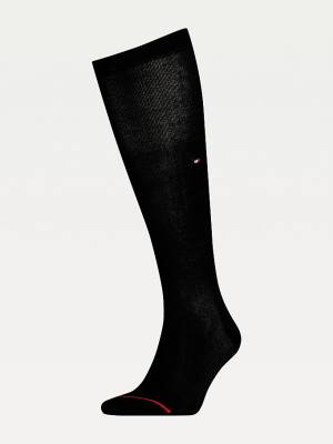 Tommy Hilfiger Mercerised Pamut Blend Knee Length Zokni Férfi Fekete | TH341KXF