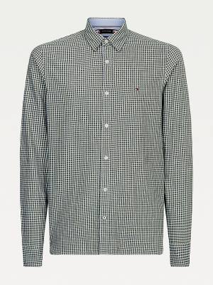 Tommy Hilfiger Micro Check Slim Fit Ingek Férfi Zöld | TH097JIV