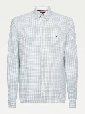 Tommy Hilfiger Micro Check Slim Fit Oxford Ingek Férfi Kék | TH825LOE