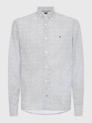 Tommy Hilfiger Micro Print Poplin Regular Fit Ingek Férfi Fehér | TH493YCH