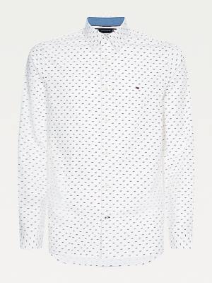 Tommy Hilfiger Micro Print Poplin Slim Fit Ingek Férfi Fehér | TH463CAD