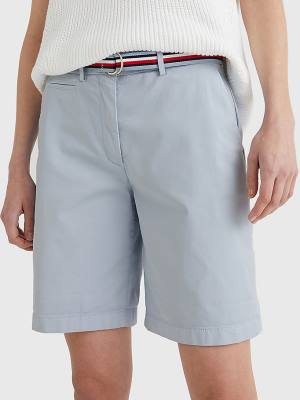 Tommy Hilfiger Mid Rise Chino Rövidnadrág Női Kék | TH830ALN