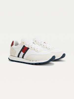 Tommy Hilfiger Mixed Texture Tornacipő Női Fehér | TH369GMD