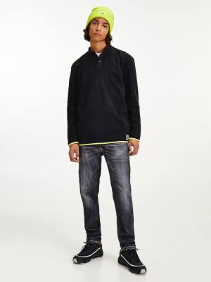 Tommy Hilfiger Mock Turtleneck Relaxed Long Sleeve Póló Férfi Fekete | TH985GYA