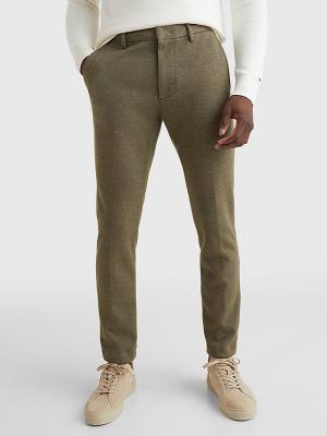 Tommy Hilfiger Modern Bleecker Pique Jersey Slim Chinos Nadrág Férfi Khaki | TH986NZC