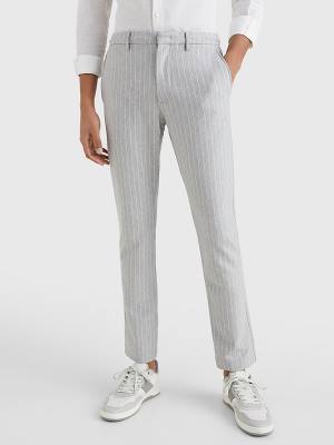 Tommy Hilfiger Modern Bleecker Stripe Slim Nadrág Férfi Szürke | TH350NLJ