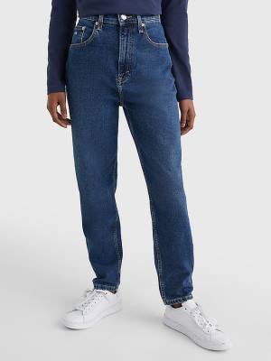 Tommy Hilfiger Mom Ultra High Rise Tapered Faded Farmer Női Denim | TH084KLA