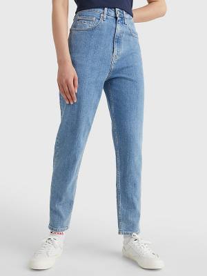 Tommy Hilfiger Mom Ultra High Rise Tapered Farmer Női Denim | TH795FUN