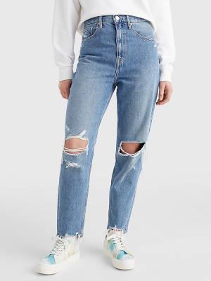 Tommy Hilfiger Mom Ultra High Rise Tapered Hemp Farmer Női Denim | TH906AJU