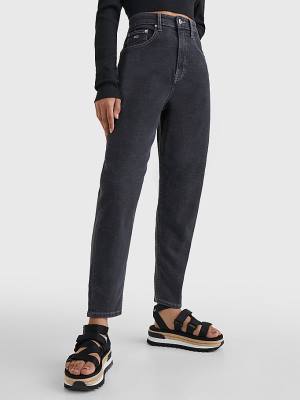 Tommy Hilfiger Mom Ultra High Rise Tapered Black Farmer Női Denim | TH980JMS