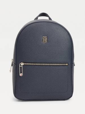 Tommy Hilfiger Monogram Plaque Backpack Táska Női Kék | TH370PRI