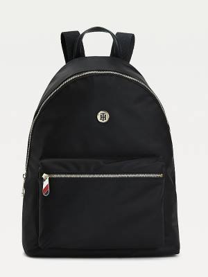 Tommy Hilfiger Monogram Recycled Backpack Táska Női Fekete | TH439UJE