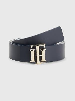 Tommy Hilfiger Monogram Reversible Bőr Öv Női Kék | TH956TDL