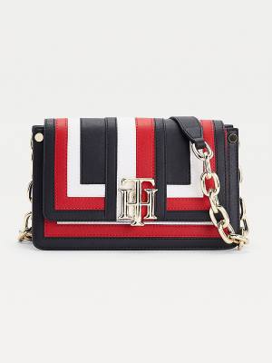 Tommy Hilfiger Monoram Lock Colour-Blocked Crossover Táska Női Piros | TH297KSH