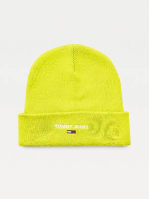 Tommy Hilfiger Neon Organic Pamut Blend Beanie Kalap Férfi Zöld | TH846NOE