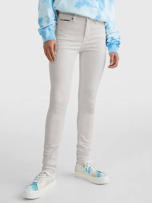 Tommy Hilfiger Nora Mid Rise Skinny White Farmer Női Denim | TH952IMG