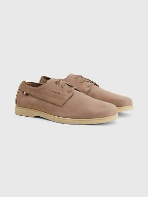 Tommy Hilfiger Nubuck Csipke-Up Alkalmi Cipő Férfi Khaki | TH108EMX