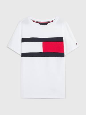 Tommy Hilfiger Organic Pamut Colour-Blocked Fürdőruha Fiú Fehér | TH675EBS