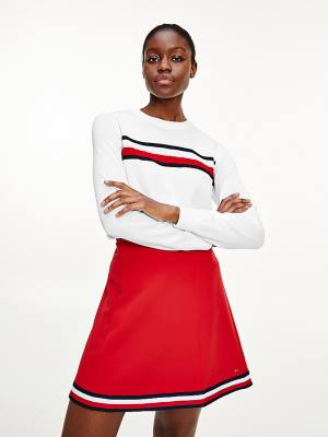 Tommy Hilfiger Organic Pamut Crew Neck Jumper Pulóverek Női Fehér | TH310IFE