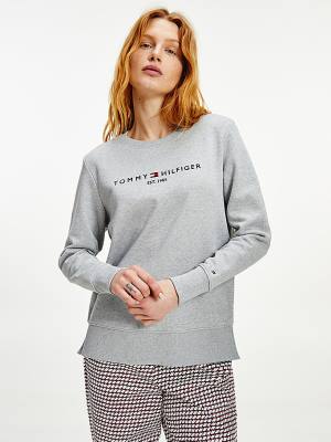 Tommy Hilfiger Organic Pamut Crew Neck Pulóver Női Szürke | TH238GNS