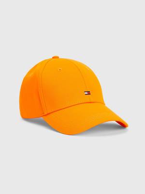 Tommy Hilfiger Organic Pamut Flag Embroidery Cap Kalap Férfi Narancssárga | TH487JIM