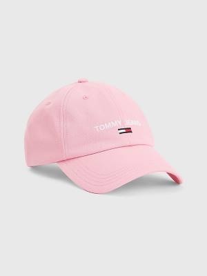 Tommy Hilfiger Organic Pamut Logo Embroidery Cap Kalap Női Rózsaszín | TH105GAC