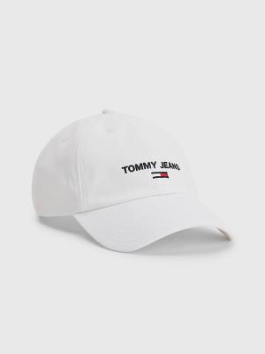 Tommy Hilfiger Organic Pamut Logo Embroidery Cap Kalap Női Fehér | TH157QEK