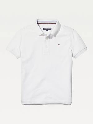 Tommy Hilfiger Organic Pamut Polo Shirt Póló Fiú Fehér | TH670DNQ