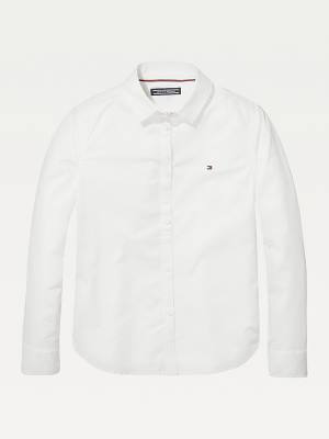 Tommy Hilfiger Organic Pamut Poplin Shirt Póló Lány Fehér | TH964HLU