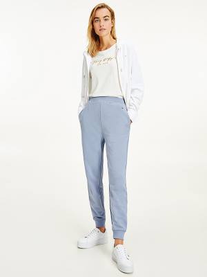 Tommy Hilfiger Organic Pamut Relaxed Fit Joggers Nadrág Női Kék | TH628NYR