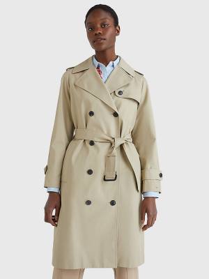 Tommy Hilfiger Organic Pamut Trench Dzseki Női Bézs | TH368WOS