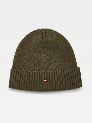 Tommy Hilfiger Pima Pamut Cashmere Cuffed Beanie Kalap Férfi Barna | TH807CLE