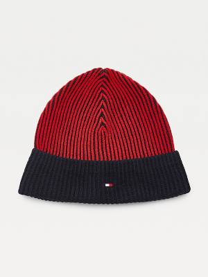 Tommy Hilfiger Pima Pamut Cashmere Double Stitch Beanie Kalap Férfi Kék | TH452MQK