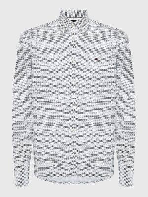 Tommy Hilfiger Plus Micro Print Poplin Regular Fit Ingek Férfi Fehér | TH210DVN