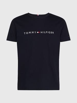 Tommy Hilfiger Plus Organic Pamut Logo Póló Férfi Kék | TH403DPG