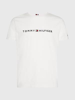 Tommy Hilfiger Plus Organic Pamut Logo Póló Férfi Fehér | TH845XMA